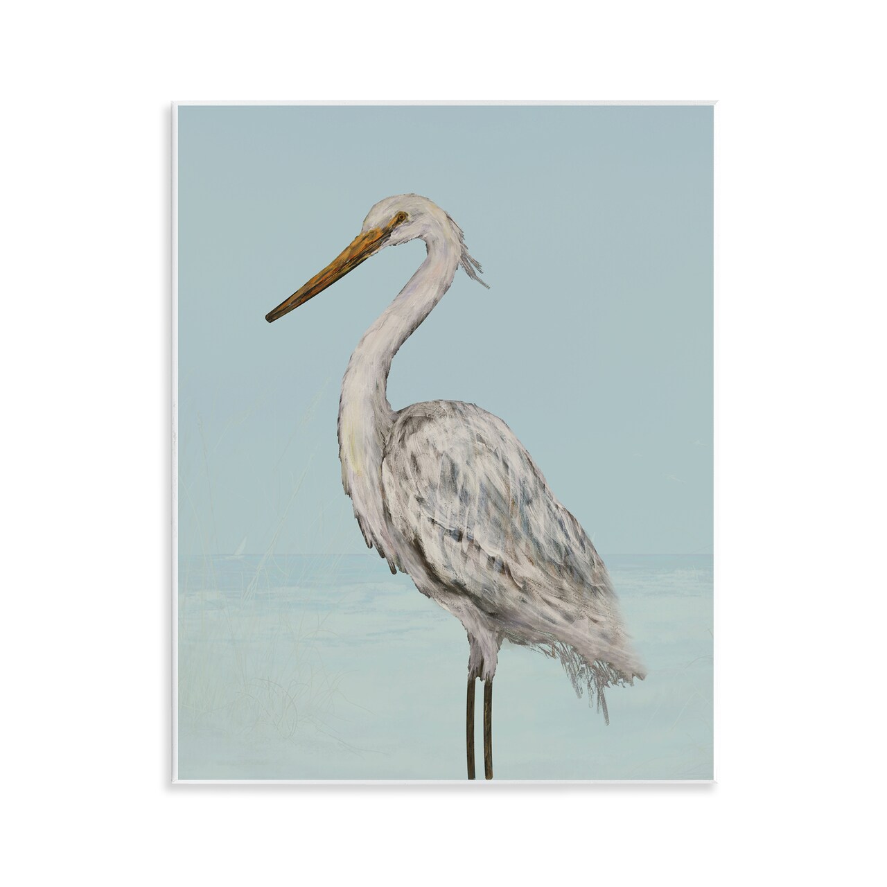 Stupell Industries Coastal Heron Muted Blue Wall Plaque, design by Julie DeRice